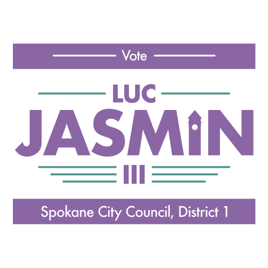 Luc Jasmin yard sign design by Gordon Smith