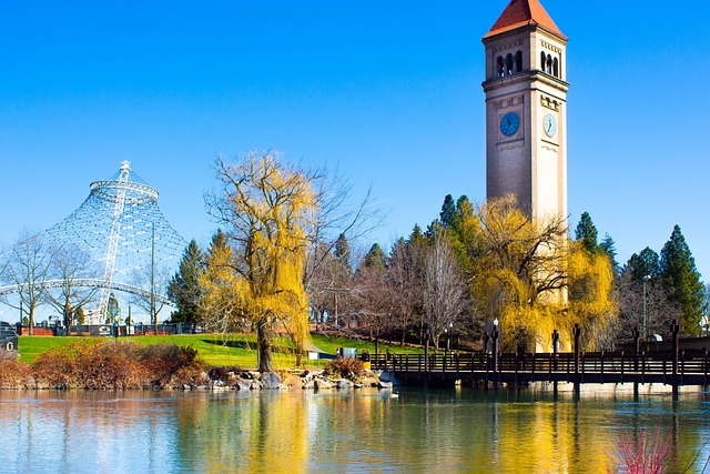 Image of Spokane's pavilion and clock tower